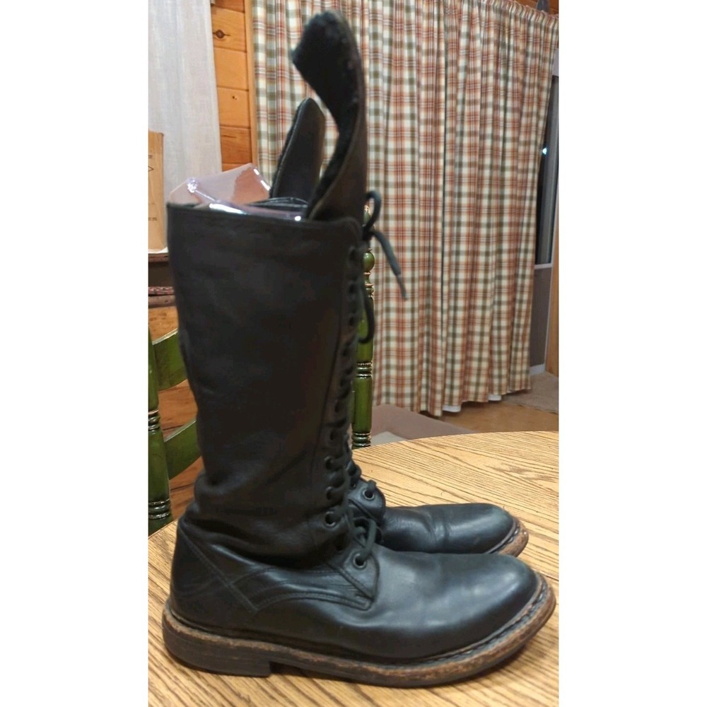 Vintage Authentic Made In Italy Sherpa Lined Burberry Combat Boots 39.5 US 9.5 - Picture 4 of 14
